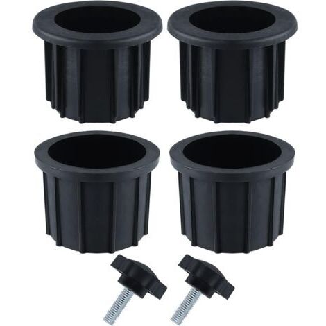 Pair - 2 Ensembles (6 pièces) Accessoires Parasol Balcon, 4 Anneaux de Trou de Parapluie et 2 Vis à Bouton à Main, Accessoires de Support de Parapluie pour Table de Terrasse Balcon Terrasses (1/5)