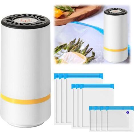 Pair - Machine sous vide alimentaire – Moteur 4,6L/min – 10 sacs réutilisables – Conservation jusqu'à 5 fois plus longue (1/5)