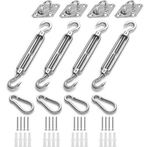 Pair - Kit de Fixation M6 pour auvent, Voile d'ombrage Robuste en Acier Inoxydable, kit de quincaillerie (1/5)
