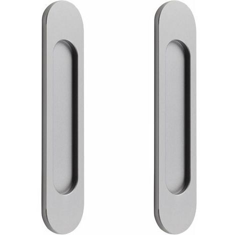 Pair - Poignée de porte coulissante ovale autocollante – Installation facile sans poinçon – Pour portes de grange, fenêtres, placards – 18 cm gris (1/5)
