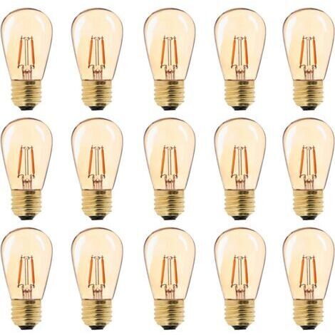 Pair - LED E27 Vintage Ampoule, ST45 Faciles à 1W = 10W Ampoules à Incandescence, Super Blanc Chaud 2200 K E27 Medium Base Ampoule Lampe de Chevet, Doré en Verre, Non Dimable, Lot de 15 (1/5)