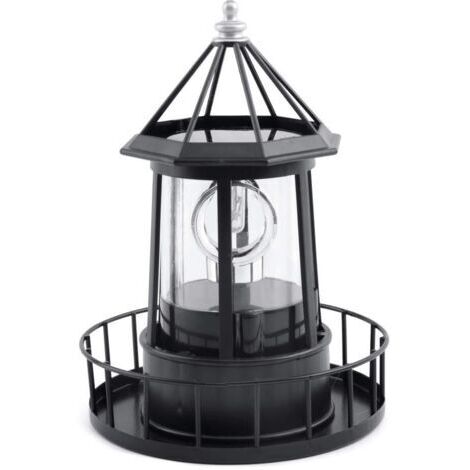 Pair - LED Lampe de Phare rotative Solaire, Lanterne de décoration extérieure de jardin (1/5)