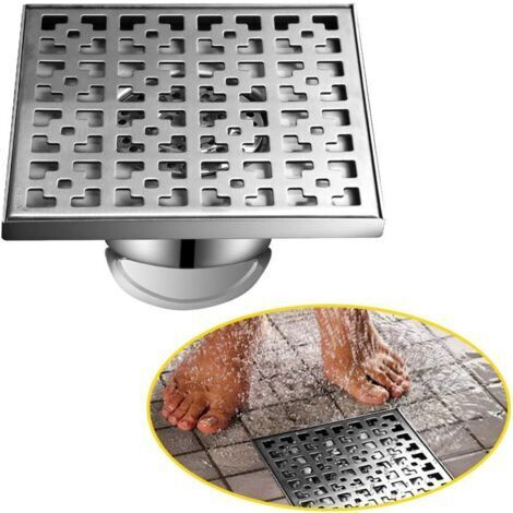 Pair - Siphon de sol extérieur 75mm – Acier inoxydable résistant à la corrosion – Drainage rapide pour salles de bain et cuisines - Silver-12 (1/5)