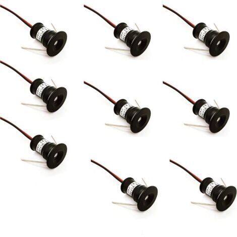 Pair - Lot de 9 mini spots LED 12V 1W encastrables – Blanc chaud et froid – IP65 pour cuisines, escaliers, placards – Angle 120°