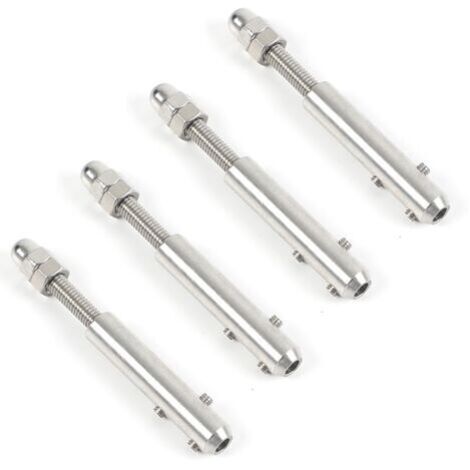 Pair - Tendeur de câble en acier inoxydable – Lot de 4 serre-câbles 4 mm – Finition résistante aux rayures – Pour fixation haubanage (1/5)