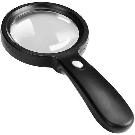 Pair - Loupe avec 12 LED, grossissement 10x, diamètre de lentille 85 mm, noir (1/5)