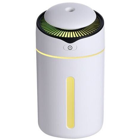 Pair - Humidificateur à ultrasons, 300 ml, LED, 2 modes, 7 couleurs, arrêt automatique, pour la maison, le bureau et la voiture, blanc (1/5)