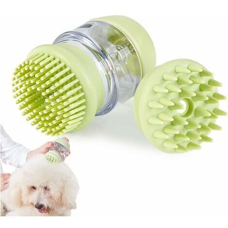 Pair - Brosse Chat, Brosse Chien, Cat Brush, brosse de douche de tête douce 2 en 1, épurateur pour le corps avec distributeur de gel douche, Convient aux chiens à poils longs et aux chats à poils cour (1/5)