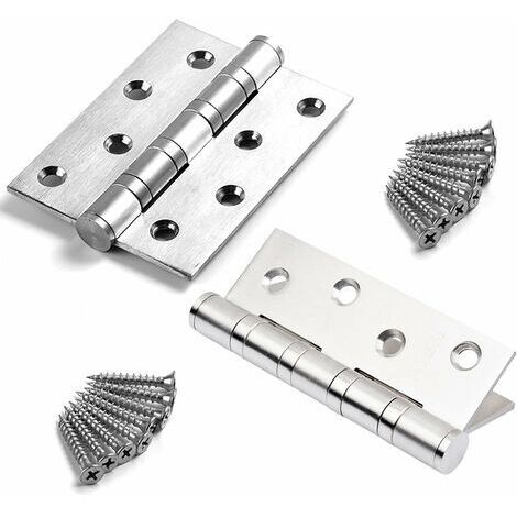 Pair - 2Pcs Charniere Porte Lourde, Exterieur Charnière Inox,Paumelles Charniere Porte Bois Charnières Acier Inoxydable Connecteurs Maison Pour Maison Meubles Matériel Armoire Garde Porte Tiroir (blan (1/5)