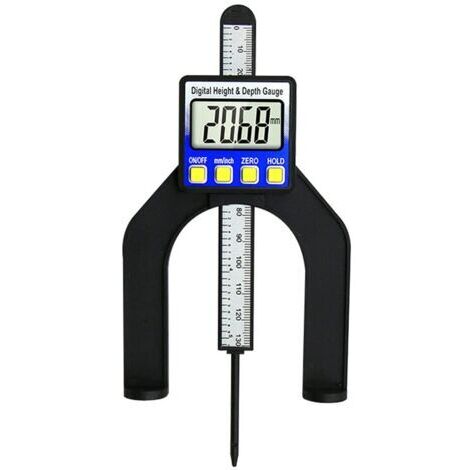 Pair - Jauge de profondeur numérique 80 mm, jauge de hauteur, règle de mesure à écran LCD pour scie à table, jauge d'épaisseur (1/5)
