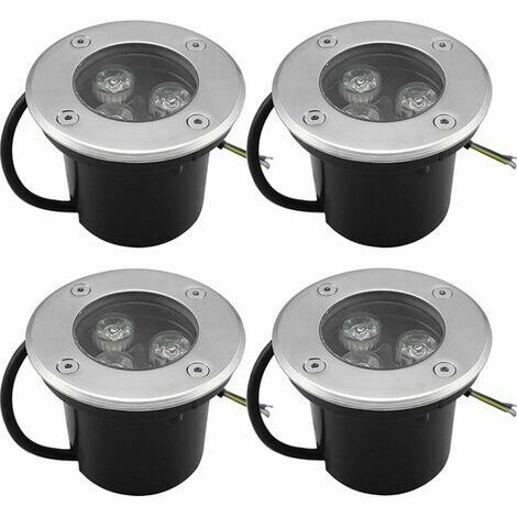 Pair - 4 PACK 3W IP65 Spot LED Encastré Extérieur 270 Lumen Rond Led Terrasse Downlight Lampe D'éclairage De Jardin Extérieur, pour Jardin Chemin Cour Garage, Blanc Chaud (1/5)