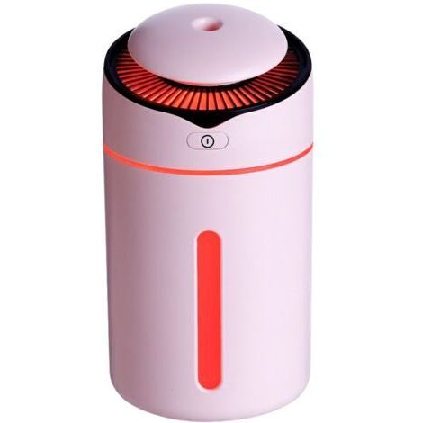 Pair - Humidificateur à ultrasons, 300 ml, LED, 2 modes, 7 couleurs, arrêt automatique, pour la maison, le bureau et la voiture, rose (1/5)