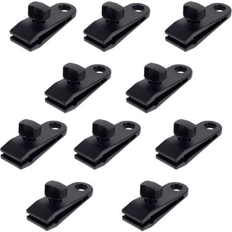 Pair - Clips de Tente en Plastique Clips de Bâche Sécurise Multifonctions Pinces pour Tente en Nylon Pinces à Bâche pour Camping, Bâches, Caravane, Toile d'Ombrage de Jardin (1/5)