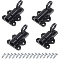 Pdir Door Latch 4 Pieces Door Latch Automatic Gate Lock Exterior Door Lock Window Latch Spring Latch Bolt Black Aluminum Door Latch With Screws