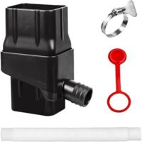 Pair Collecteur Récupérateur Eau de Pluie, Kit Recuperateur d Eau de Pluie pour Gouttière Rectangulaire, Recuperateur d Eau de Pluie, Récupérateur D'eau de Pluie Rectangulaire avec Tuyau,Collier de Se