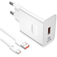 Pair Chargeur rapide Supercharge 66 W pour Honor 200 Lite, 90 Lite, Magic6 Lite, 66 W avec câble USB-C 6 A (1 m) pour Honor Magic6, 6Pro, Magic7 Lite, Honor 90, 70 Lite, 200 Pro, X6b, etc.