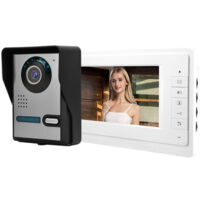 Pair - Visiophone 7 pouces avec moniteur tactile – Vision nocturne infrarouge – Installation murale simple – Compatible serrures électroniques