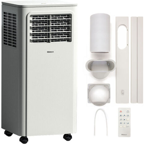 SHINCO mobile Klimaanlage, 9000 BTU mit 3-in-1-Funktion, 2,6 kW, Fernbedienung, 24-Stunden-Timer, Fenster-Set, tragbare Klimaanlage mit Schlauch