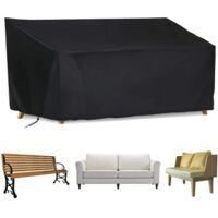 Housse de banc de jardin, Étanche et Coupe-vent, Résistant aux UV, Noir, 87 pouces