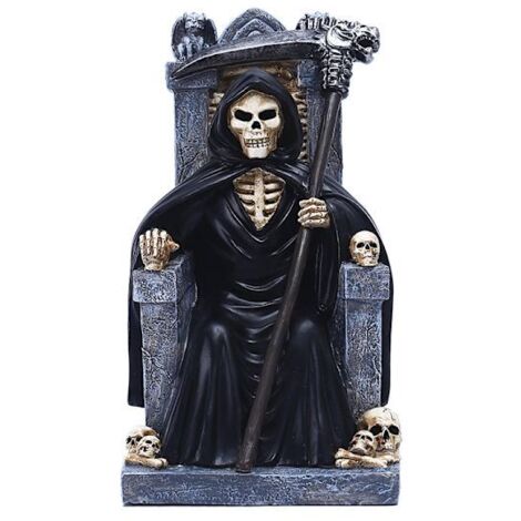 Death Throne Ornament Home Decorations Crafts Sculptures Status Decor Skeleton Throne Study Room Festival Party (23X12X12CM) (1/5)