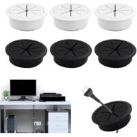 Desk Cable Grommet 6 Pcs Desk Cable Grommet 60 mm Wall TV Cable Cover Round W