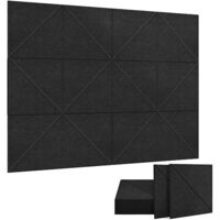 12-Pack Acoustic Panels, 12 x 12 inch Decorative Soundproofing Panels, Wall and Ceiling Acoustic Panels