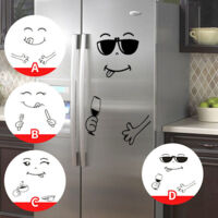Decal Funny face Vino wine face refrigerator decoration sticker DIY (30x15 inches) refrigerator sticker