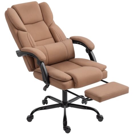 Ergonomischer Bürostuhl, Sessel mit neigbarer Rückenlehne und höhenverstellbar, 65 x 67 x 111–119 cm, Braun (1/5)