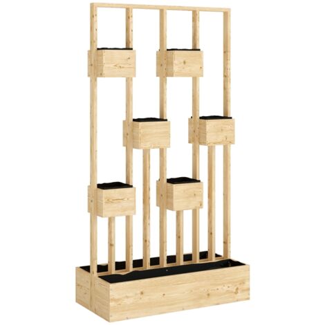Huerto elevado con cestas de celosía, jardinera de madera, maceta, jardinera para plantas, 90 x 45 x 170 cm (1/5)