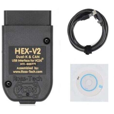 OBD2 HEX V2 VCDS 25.3 Diagnosekabel für VW/AUDI/Skoda/Seat – USB, kompatibel mit Fahrzeuglesegeräten