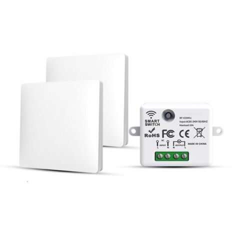 Funkschalter RF433, 2er-Pack mit Sender und Empfänger, 10 A, 240 V (1/4)