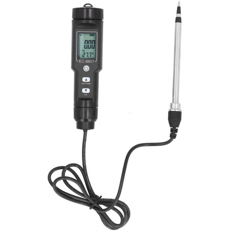 Professionelles, tragbares Bodenmessgerät für den Gartenbau - Misst EC-Wert, Salzgehalt und Temperatur mit abnehmbarer Sonde und hochauflösendem Display [ABS, 150 mm, Gelb]