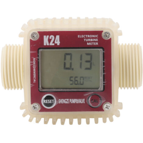 K24 Digitaler Turbinen-Durchflussmesser, wasserdicht bis 20 BAR, mit LCD-Display und G1-Gewinde
