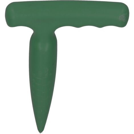 [Erdlocher] [Pflanzlocher] zum Umpflanzen von Setzlingen und Pflanzen von Blumen/Gemüse – Manueller Locher mit ergonomischem, 18 cm langem, grünem Kunststoffgriff