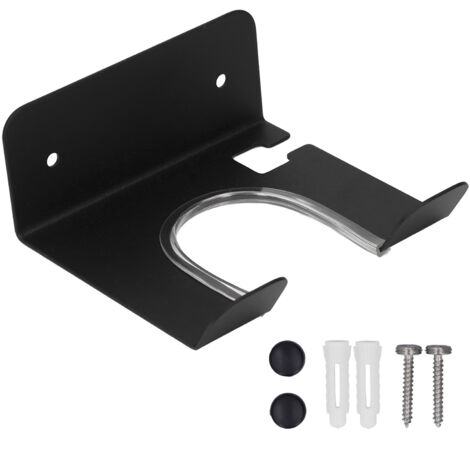 Wandmontierter Haartrocknerhalter aus Edelstahl – Platzsparende Badezimmeraufbewahrung, leicht zu reinigen und zu montieren (schwarz) (1/5)