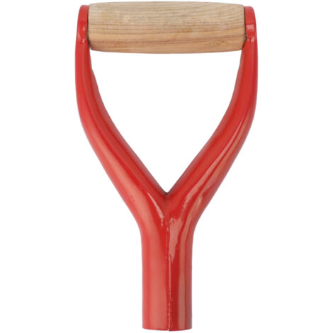 Ersatz-Spatenstiel in Y-Form – Ergonomischer Spatenstiel mit Holzgriff – 3,1 cm Innendurchmesser – Für Garten- und Bodenarbeiten – Rot (1/5)