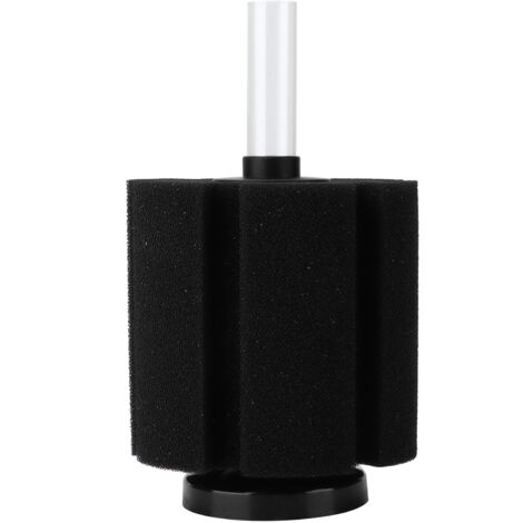 Aquarium-Schwammfilter – Material: Kunststoff/Schwamm – Höhe 11,5 cm, Durchmesser 12 cm – 1 Stück mit Verlängerungsrohr