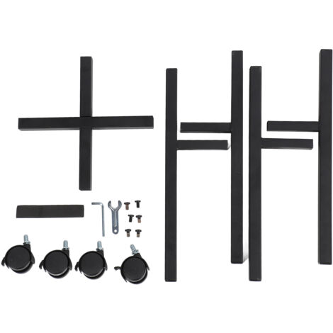 Verstellbarer, abnehmbarer Pflanzenständer aus Metall auf Rollen für drinnen und draußen, modernes Design, schwarz (1/5)