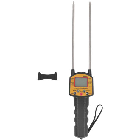 [Feuchtigkeitsmessgerät] ABS-Doppelsonde, digitales LCD-Display mit Sprachausgabe für Reis, Weizen, Mais und Bohnen, 0,1 % Auflösung, einstellbarer Alarm, mit Handschlaufe