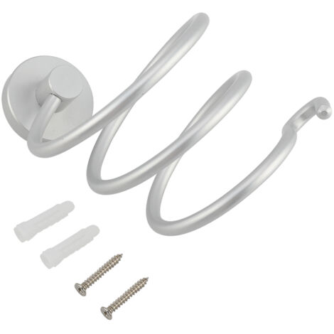 Wandmontierter Haartrocknerhalter aus Aluminiumlegierung – Badezimmer-Organizer – Stilvolle Aufbewahrung, silberfarben – Hohe Kompatibilität, 13 x 13 x 10 cm, inklusive Montagematerial (1/5)