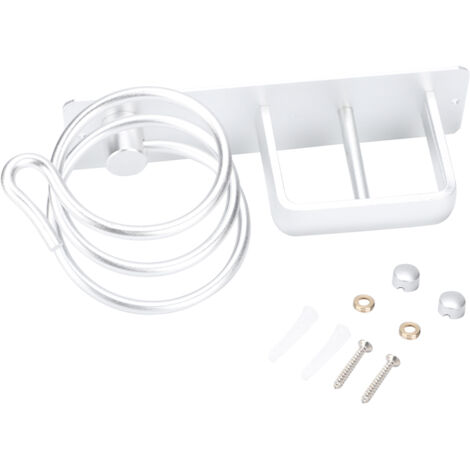 Wandmontierter Haartrocknerhalter, Badezimmer-Organizer aus eloxiertem Aluminium, 19,5 cm, mit Schraubbefestigung (1/5)