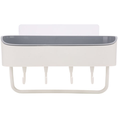 Wandregal ohne Bohren für Badezimmer - Duschablage - Japanischer Stil - Beige PP - 27 x 14 cm mit Haken