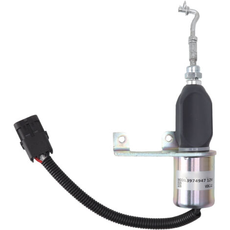Kraftstoffabschalt-Magnetventil 3974947 12V Baggerlader-Motorstopp-Zubehör Elektrische Abschaltung, Stahl, 55mm Lochabstand (1/5)