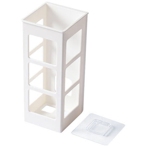 Wandhalterung für Glätteisen und Lockenstäbe aus HIPS – Wandorganizer für Haarstyling-Geräte – Design-Aufbewahrungsbox fürs Badezimmer – Weiß – Einfache Montage (1/5)