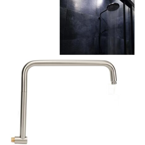 Duscharmverlängerungen  S-Flansch-Wandanschluss  360° drehbarer Arm  Polierter Edelstahl  Abmessungen 33/37,5 cm