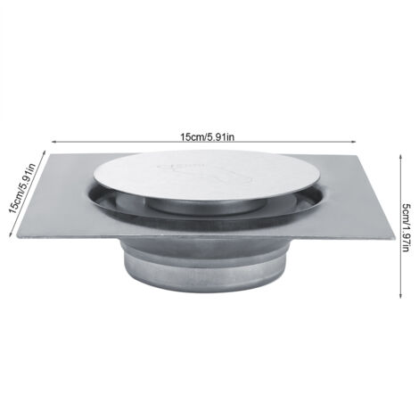 Bodenablaufgitter aus Edelstahl mit Federpedal Nr. 3 – Abflussgitter für Wohnzimmer, Jungenzimmer, Keller, 15 x 15 x 5 cm