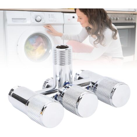 【3-Wege-Verteilerventil】 G1/2-Außengewinde, Edelstahl, 1 Eingang, 3 Ausgänge, Verteilerventil für Toilette, Waschmaschine, Küchenspüle, galvanisiert