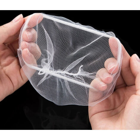 Abflusssieb für Spülbecken, elastischer Polyester-Schutzbeutel, 30 Stück, Weiß, Nr. 1, 9 cm x 9 cm