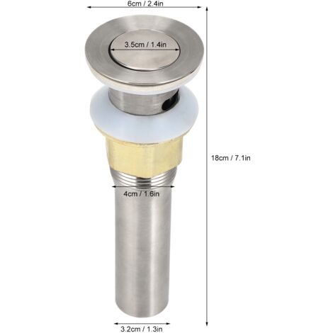 Abflussgarnitur mit Abfallfilter und Pop-Up-Klettverschluss, Edelstahl-Abflussstopfen-Zubehör [Non-Name-Marke] [Pop-Up-Typ] [268 g  338 g / 9,5 oz  11,9 oz] [100 % neu]