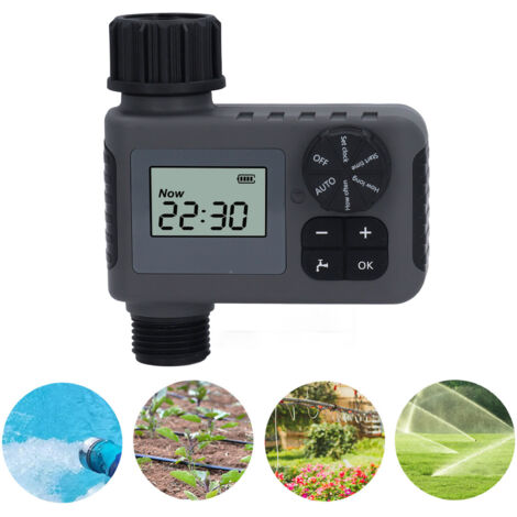 Programmierbarer Bewässerungstimer NH3/4 Zoll, ABS, automatischer Wassersparmodus, IP55 wasserdicht, für Rasen, Garten und Pool (1/5)